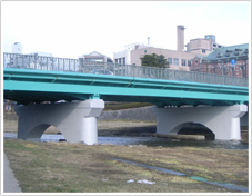 不定形橋脚での施工例
